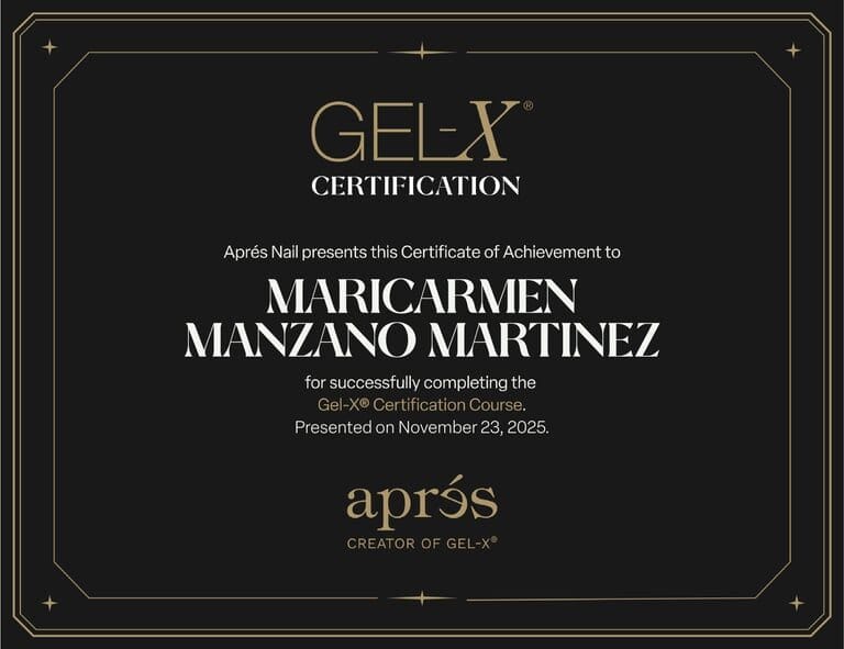 Certification Aprés Gel X