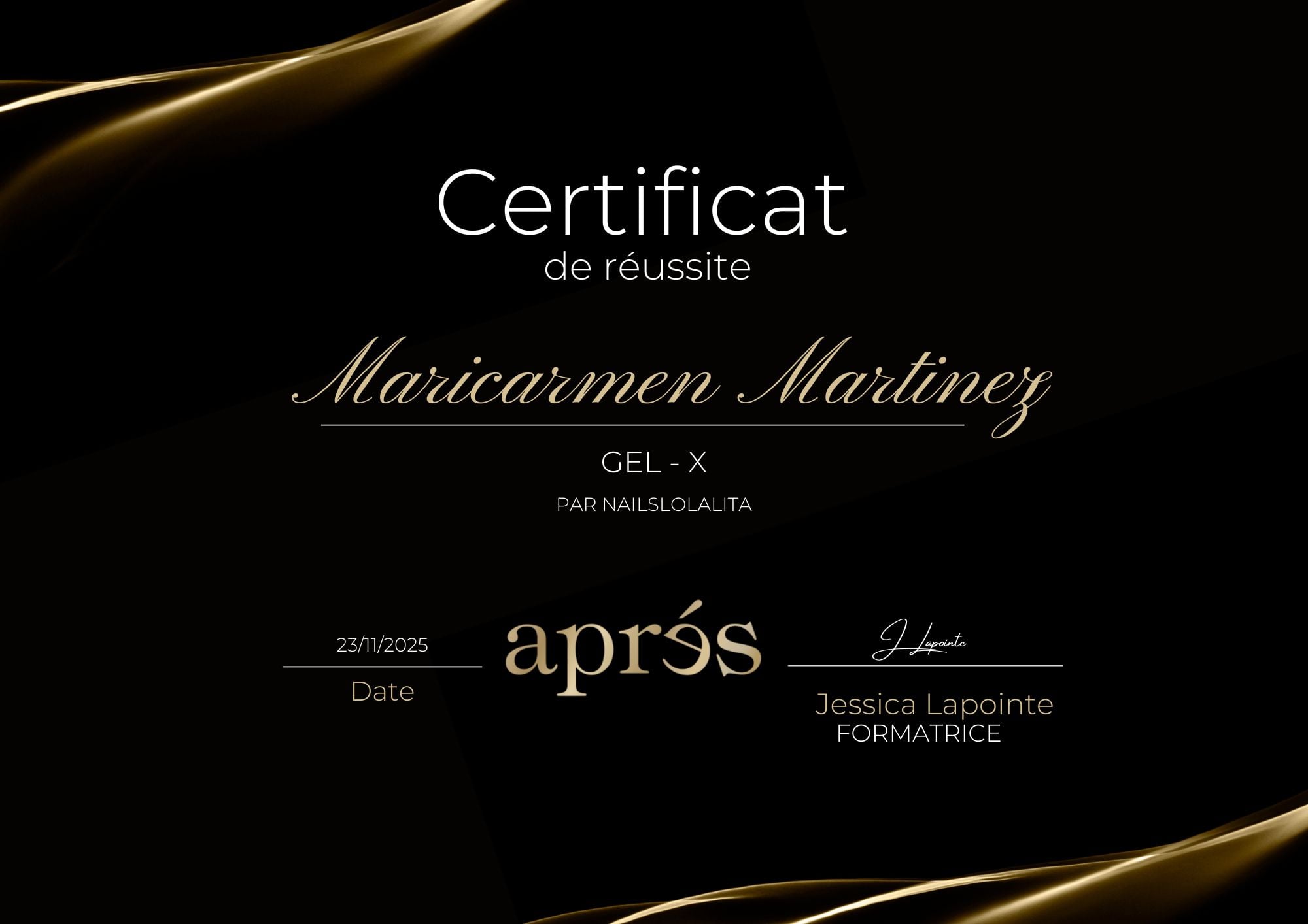 Aprés Gel-X professional certification